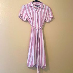Pink and white stripes dress. Size small